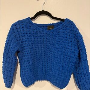 Lumiere Royal Blue Textured Sweater